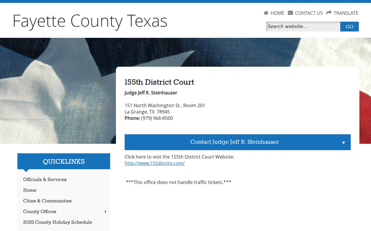 Fayette County District Court contact for felony warrant records