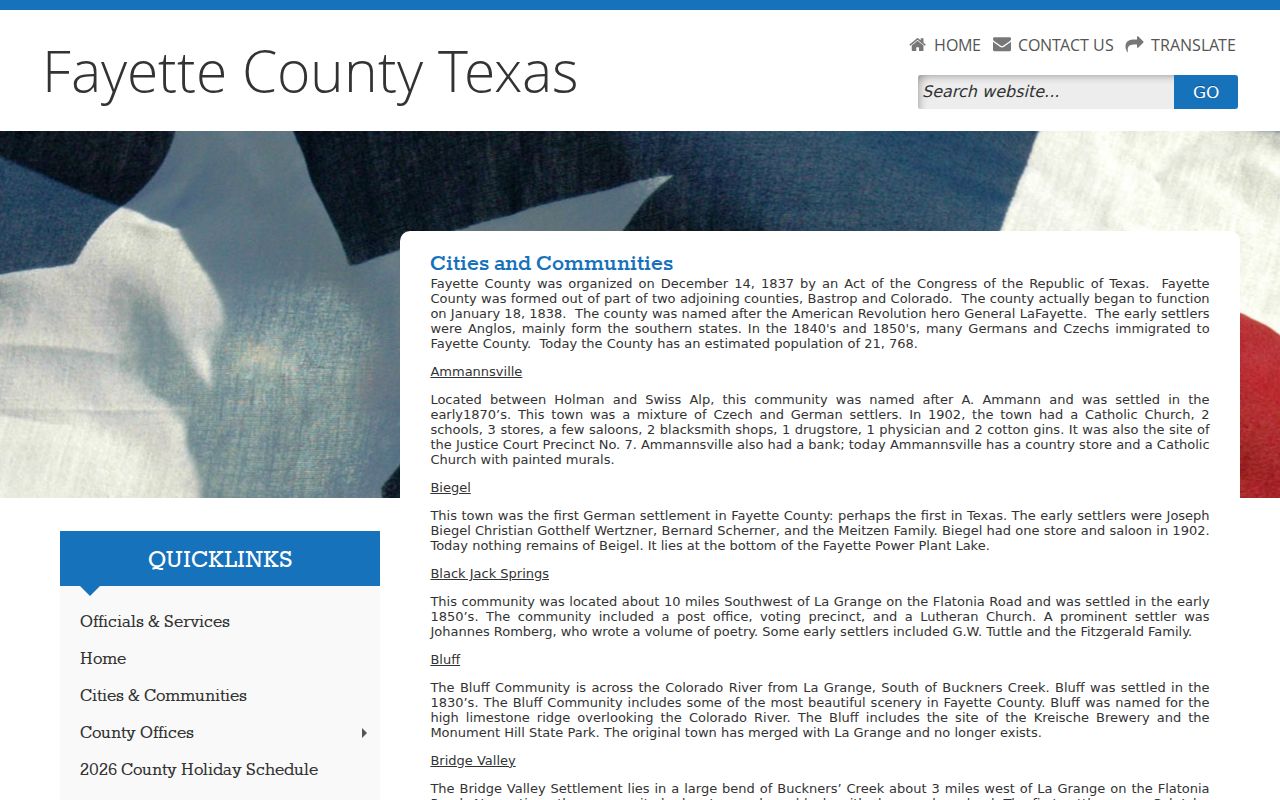Fayette County communities and city warrant-record routes